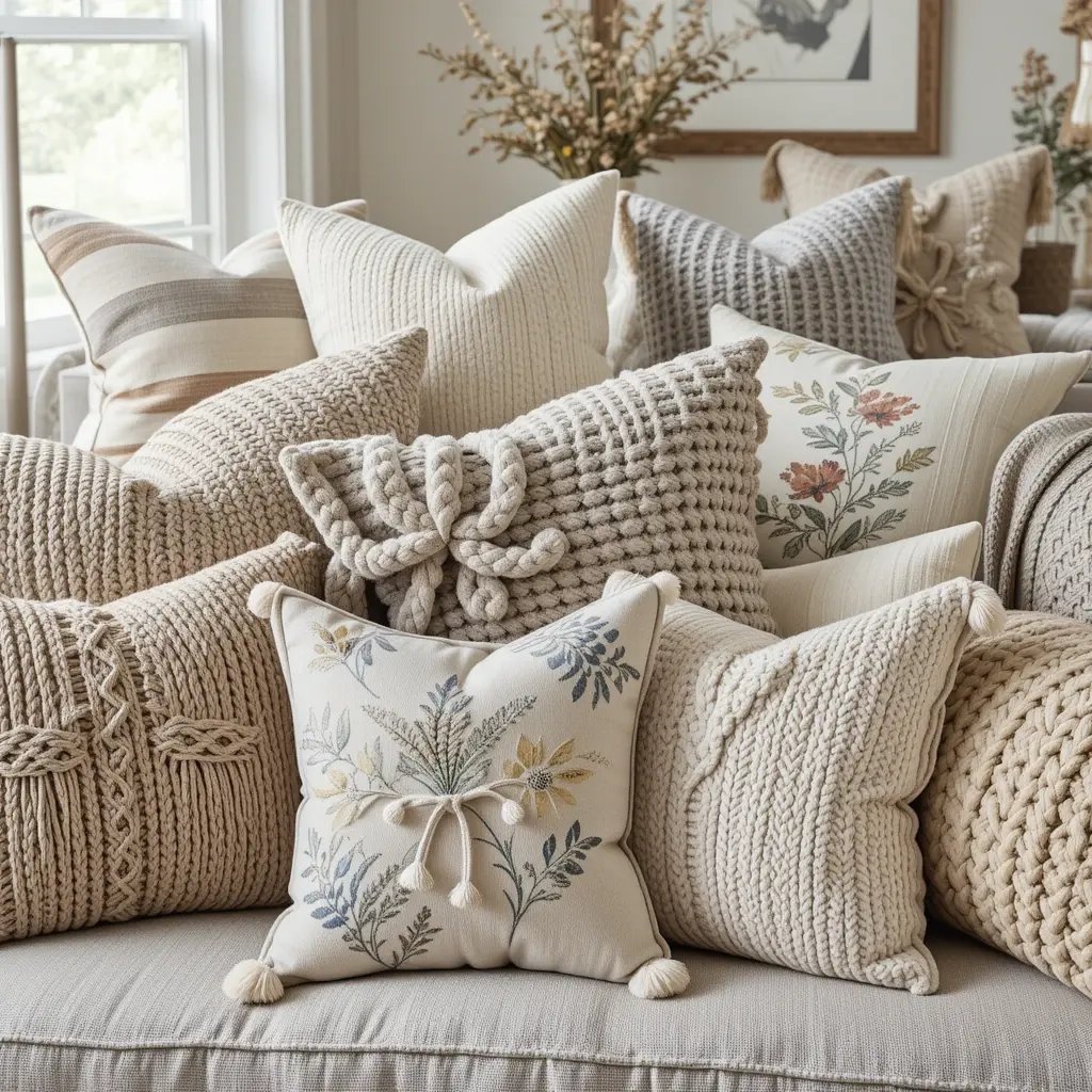 Add Plenty of Throw Pillows (But Keep Them Mixed)