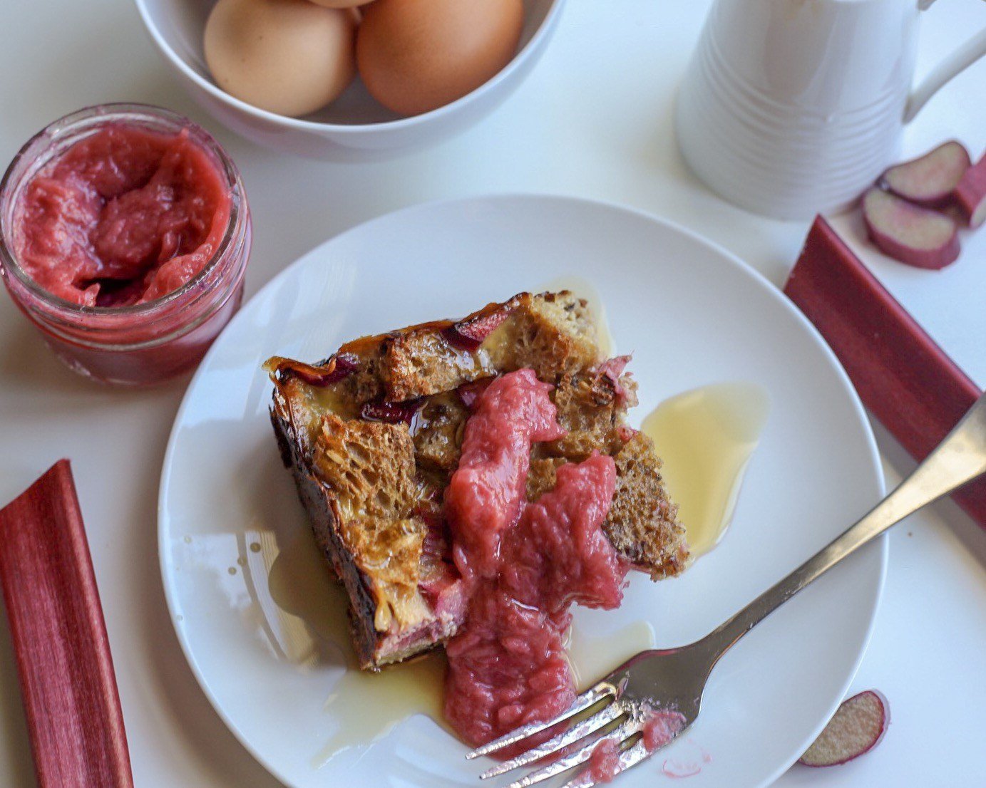 Rhubarb French Toast Bake