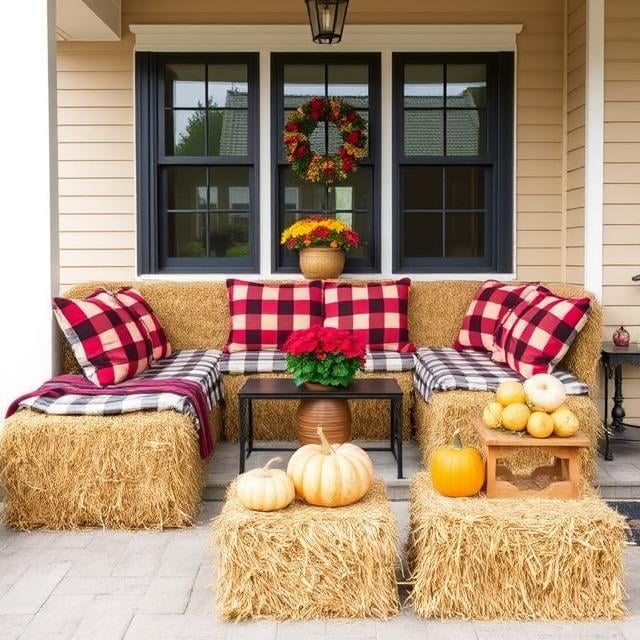 Hay Bale Seating and Display