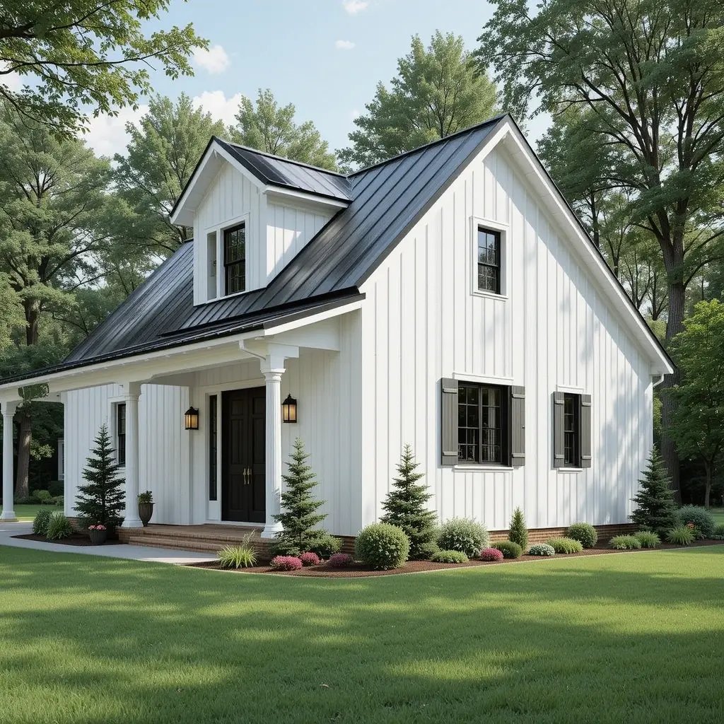 Whites  Farmhouse Style with Board and Batten