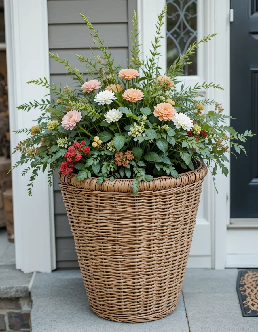Wicker Basket Planters