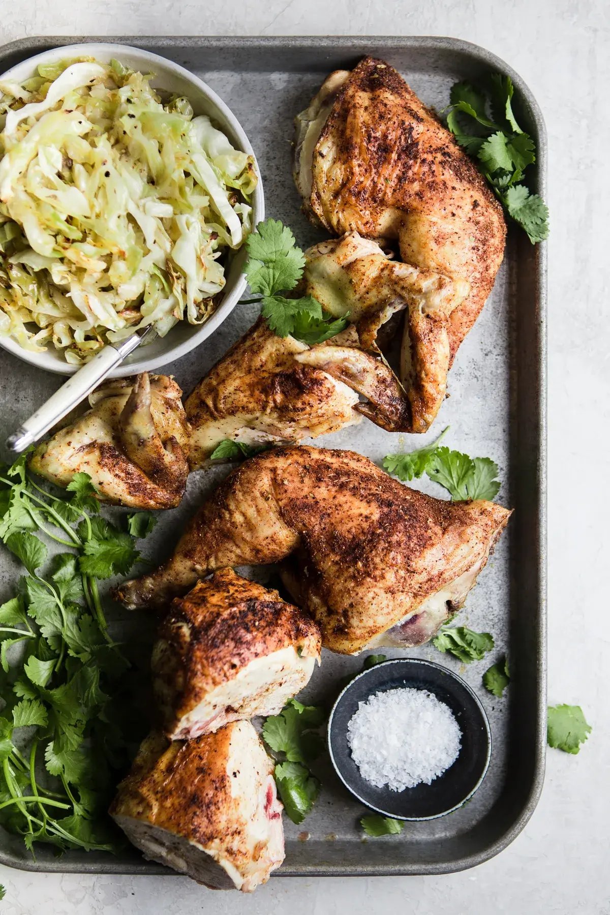 Skillet Roasted Chicken with Cabbage