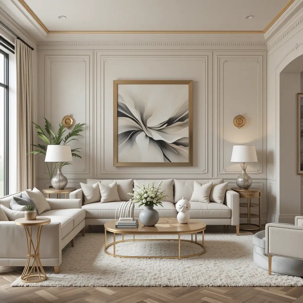 Choose a Neutral Color Palette with Pops of Gold