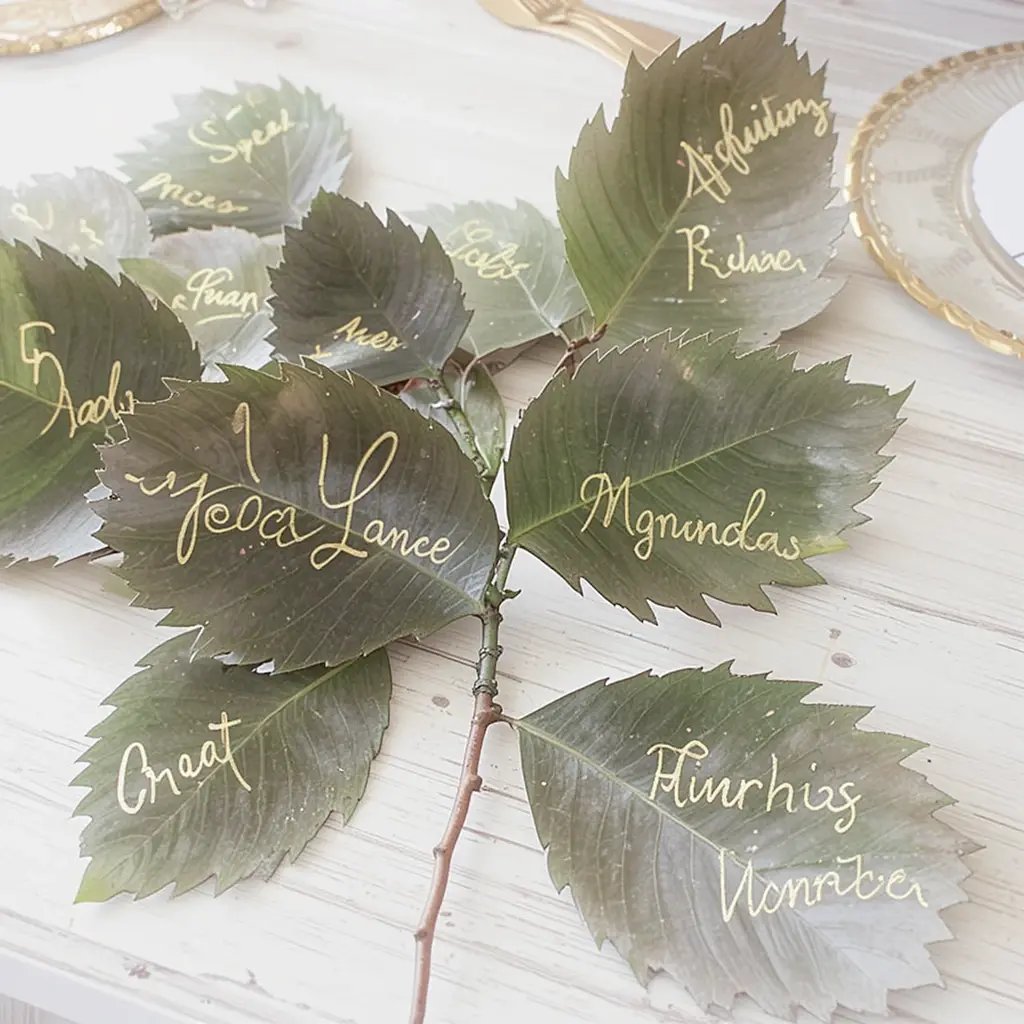 Leaves as Name Tags