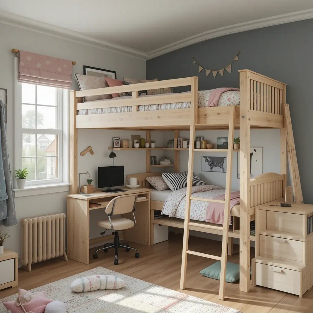 Loft Bed with Play Area