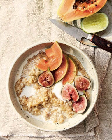 Millet and Amaranth Porridge with Figs and Papaya