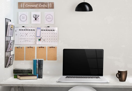 Label areas in your rustic home office decor