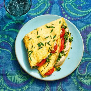 Spinach and Lemon Hummus Egg Wraps