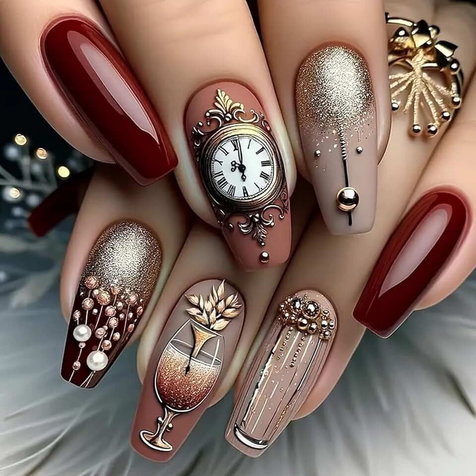 Christmas press on nail design