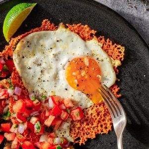 Cheesy Frico Fried Egg Tostadas
