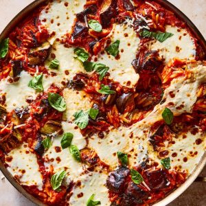 One-Pan Eggplant Parm Orzo
