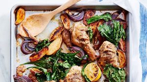Pan-Roasted Chicken With Za’atar, Potatoes, and Greens