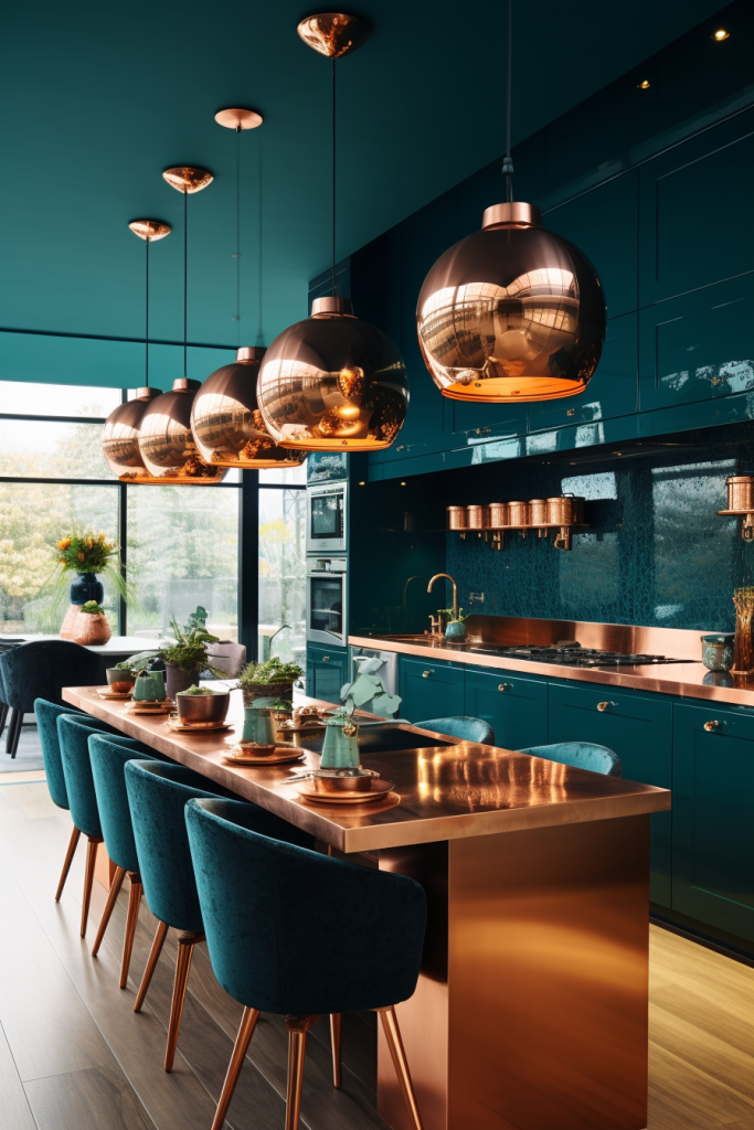  Teal and Copper Kitchen: A Perfect Combination for a Modern Look