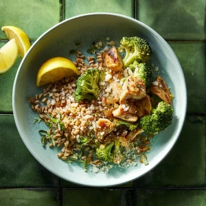 Lemon Parmesan Chicken and Rice Bowl