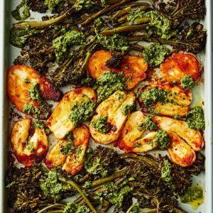 Sheet-Pan Roasted Halloumi & Broccolini