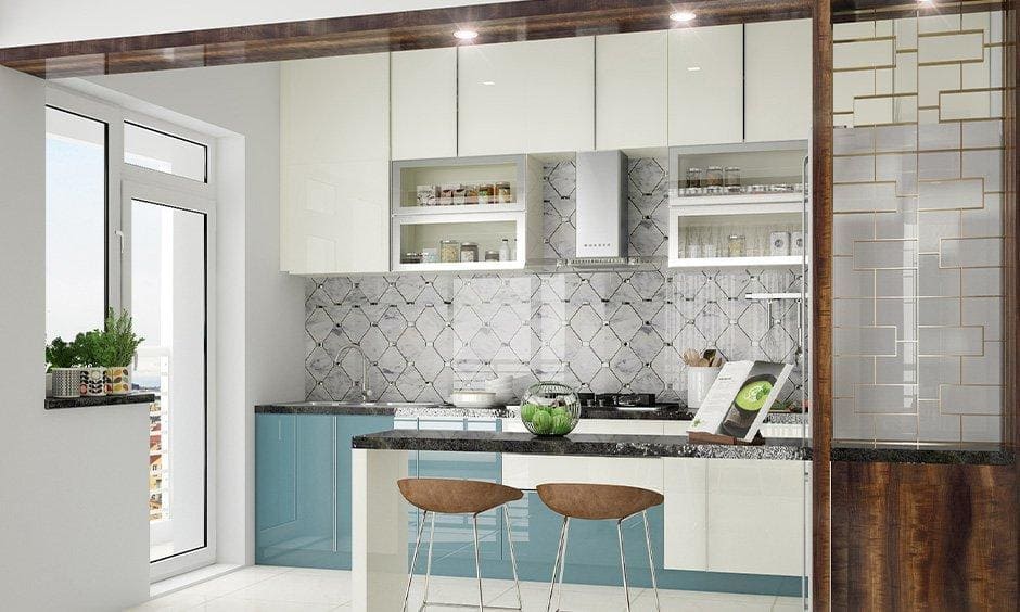 L Shaped Smart Kitchen Cabinet Design