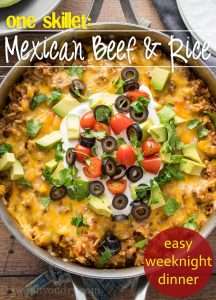 Mexican Beef and Rice Skillet