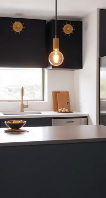 A small kitchen doesn’t mean you have to sacrifice style! A bold pendant light or a set of stylish sconces can add personality and elevate the entire space.