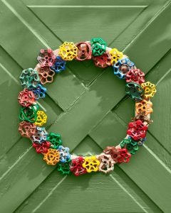 Vintage Outdoor Faucet Handle Wreath