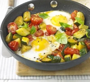 One pan summer eggs
