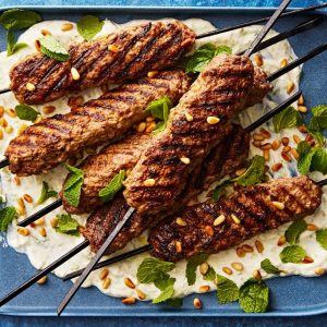 Kibbeh-Spiced Lamb Skewers