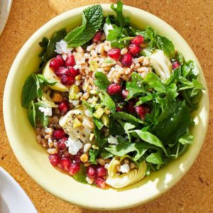  Farro Salad with Arugula, Artichokes & Pistachios