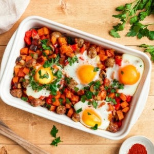 Sweet Potato Hash with Eggs