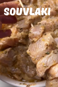 Souvlaki (Grilled Meat Skewers with Tzatziki Sauce)