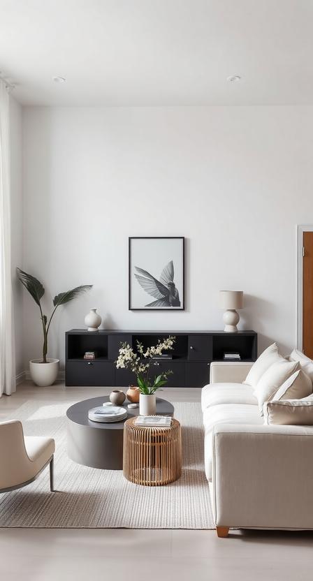 monochrome color scheme can make a minimalist living room feel cohesive and effortlessly stylish. Sticking to different shades of one color—such as whites, grays, or earth tones—creates depth without visual clutter. You can mix materials like matte and glossy finishes to add variety while keeping the overall look unified. This approach makes the space feel polished and intentional without being overwhelming.