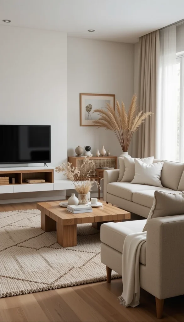 Minimalist design often benefits from the warmth and organic beauty of natural materials. Wood, stone, rattan, and linen add depth and texture without overwhelming the space. A solid wood coffee table, a wool area rug, or woven baskets for storage can introduce subtle but impactful details. These elements create a welcoming and grounded atmosphere while maintaining a minimalist look.