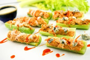 Buffalo chicken celery bites 
