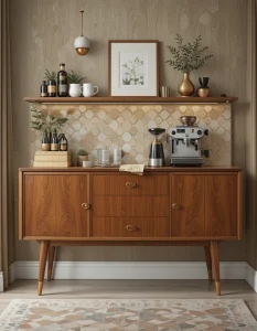 Mid-Century Modern Coffee Bar with Retro Vibes