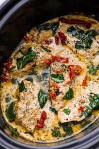 Slow Cooker Creamy Tuscan Chicken for Dinner