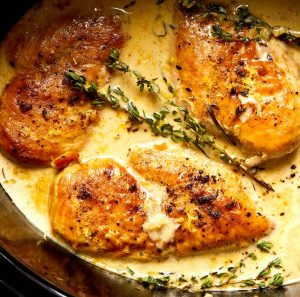 Slow-Cooker Creamy Lemon Herb Chicken