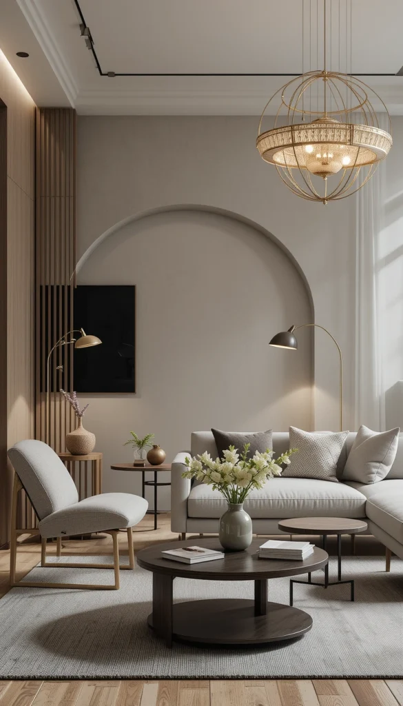 A striking light fixture can add visual interest without cluttering the space. A sculptural pendant light, an arched floor lamp, or a simple yet elegant chandelier can serve as a focal point. Minimalist lighting should be both functional and beautiful, blending seamlessly into the design while making a subtle impact. Thoughtful lighting choices elevate the space while maintaining a clean and modern feel.