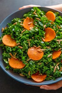 Kale and Persimmon Salad (Whole30, Vegan)