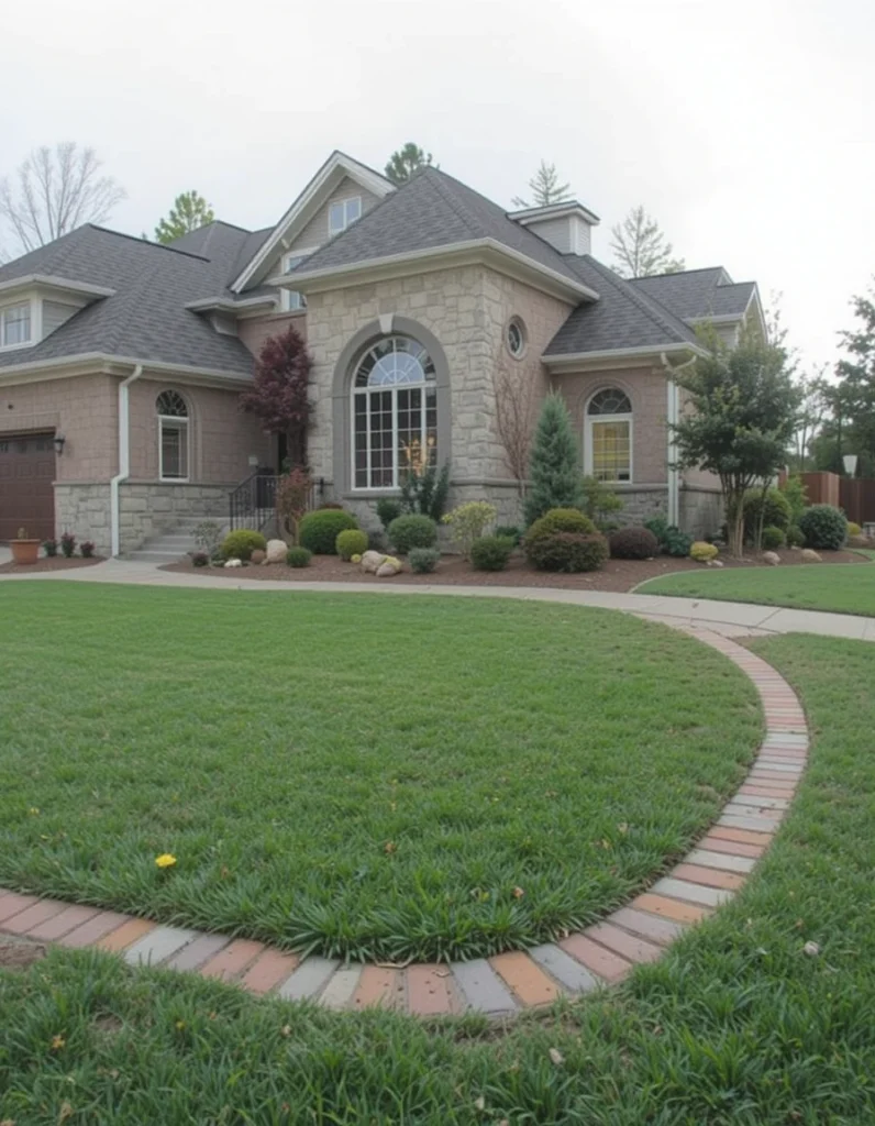Mark driveway edges with decorative materials like brick, stone, or metal. This is a quick detail that gives a finished look and prevents grass from encroaching on the driveway surface. Choose edging material that matches elements already part of your home’s exterior or landscape plan for a cohesive look.
