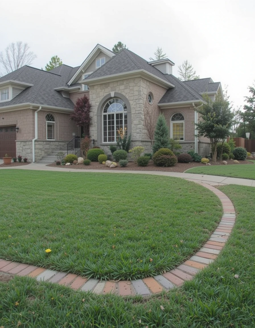 Mark driveway edges with decorative materials like brick, stone, or metal. This is a quick detail that gives a finished look and prevents grass from encroaching on the driveway surface. Choose edging material that matches elements already part of your home’s exterior or landscape plan for a cohesive look.