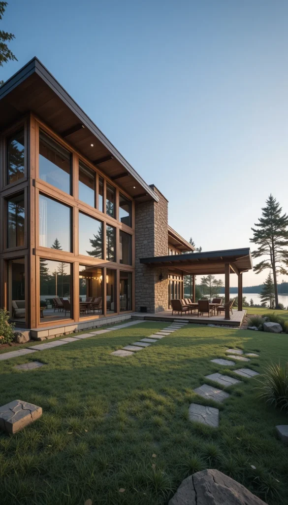 Lakeside Timber and Glass Dream Home