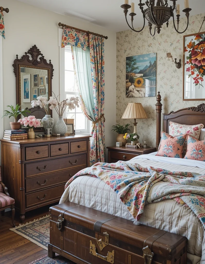 Boho style embraces individuality, so incorporating vintage or upcycled furniture adds character and charm. A distressed wooden dresser, a repurposed trunk as a nightstand, or a vintage mirror can bring a sense of history and uniqueness to your space. Shopping at flea markets, thrift stores, or antique shops can help you find one-of-a-kind treasures that fit the boho aesthetic.