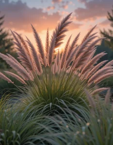 Ornamental grasses add light, sculptural elegance to front yards. They are beautiful in the breeze and low maintenance once in place. Pair them with perennials or dramatic architectural plants for contrast.
GIF/Image suggestion: Slow-motion grasses blowing in the wind against a sunset background.