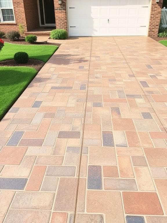 Revamp a bland concrete driveway with stamping, staining, or scoring methods that replicate the look of pricier materials such as natural stone or brick. These treatments create visual appeal without the expense of replacement. Choose patterns and hues with the help of a concrete expert that harmonize with your home’s exterior color scheme.
