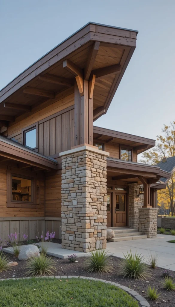 Prairie-Style House with Contemporary Rustic Twist