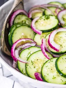 Red onion and cucumber salad 