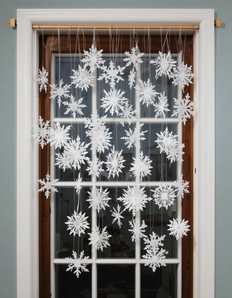 Paper Snowflake Window Curtain