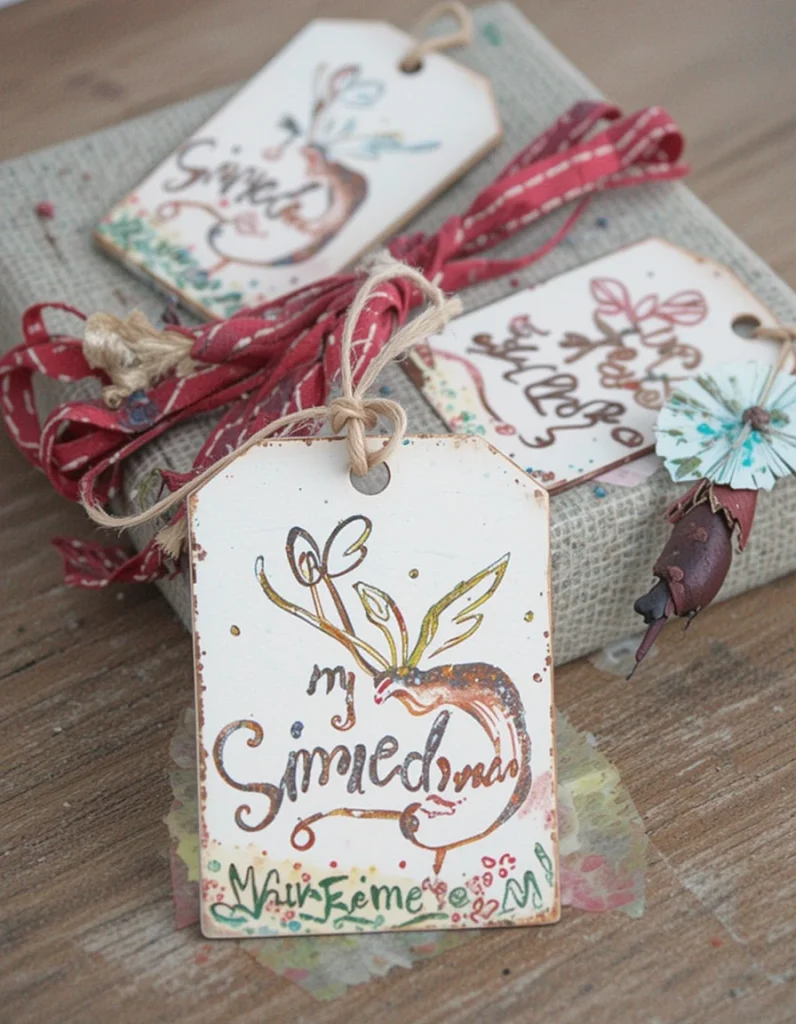 Hand-Painted Wooden Gift Tags