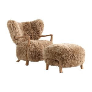 Moss Armchair & Ottoman (Australian Sheepskin)
