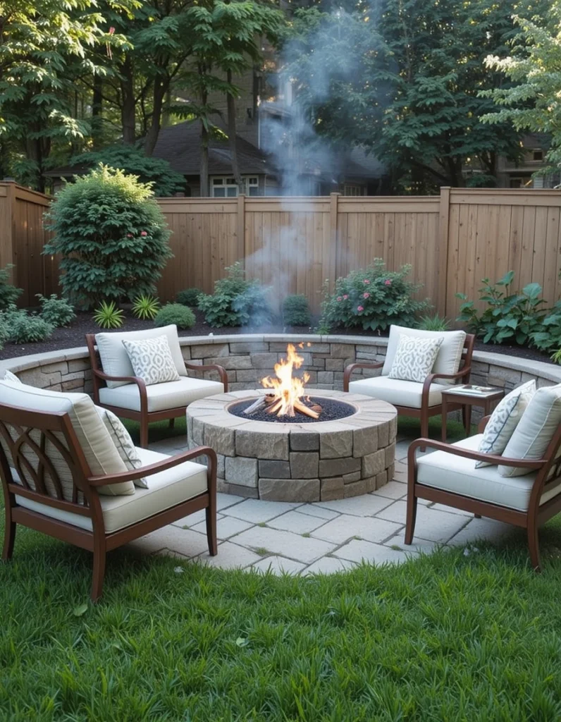 firepit instantly turns a plain backyard into a warm, social retreat. When placed thoughtfully, it becomes a natural gathering spot for evenings with friends or quiet nights with a book. Choose materials that complement your home so the design feels intentional, not random. Add comfortable seating with weather-resistant cushions to make the area inviting. This simple feature creates a backyard highlight without needing a full renovation.