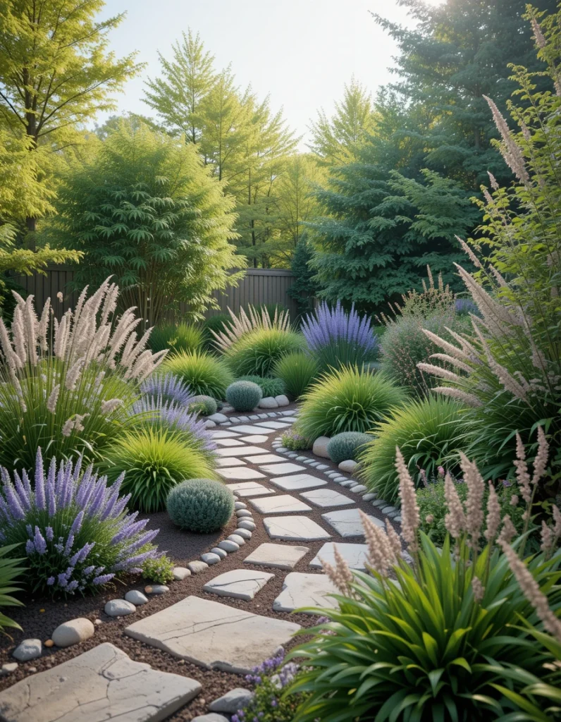 Native plants thrive with less water, less maintenance, and fewer chemicals. They support local wildlife, creating a healthier backyard ecosystem. Once established, they’re incredibly resilient and visually stunning. The variety of textures and colors allows for endless design possibilities. This idea is perfect if you want beauty with long-term ease.