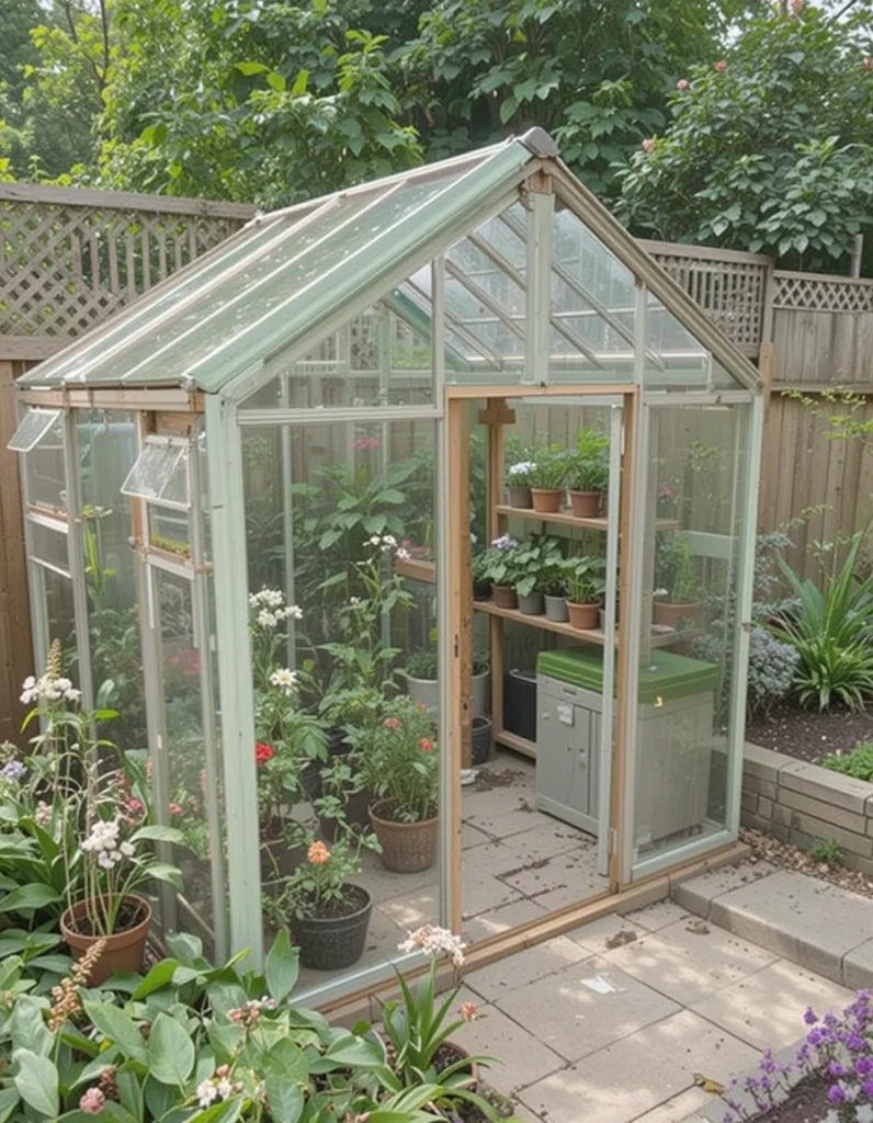 A compact greenhouse helps extend your growing season and protects delicate plants. It’s a great option if you love gardening but deal with unpredictable weather. With shelves and organization, even a small footprint becomes highly productive. The design also adds charm and practicality to your yard. It supports year-round experimentation for plant lovers.